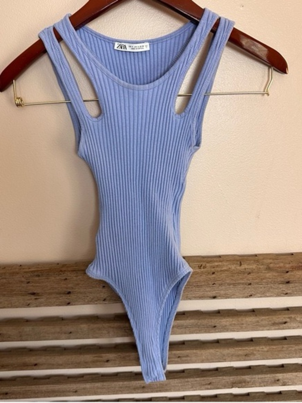 Zara Lavender Ribbed Bodysuit